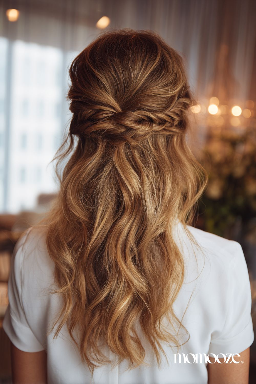 Wavy Blonde Half-Up Twist Braid Wavy Blonde Half-Up Twist Braid — Winter Hairstyles