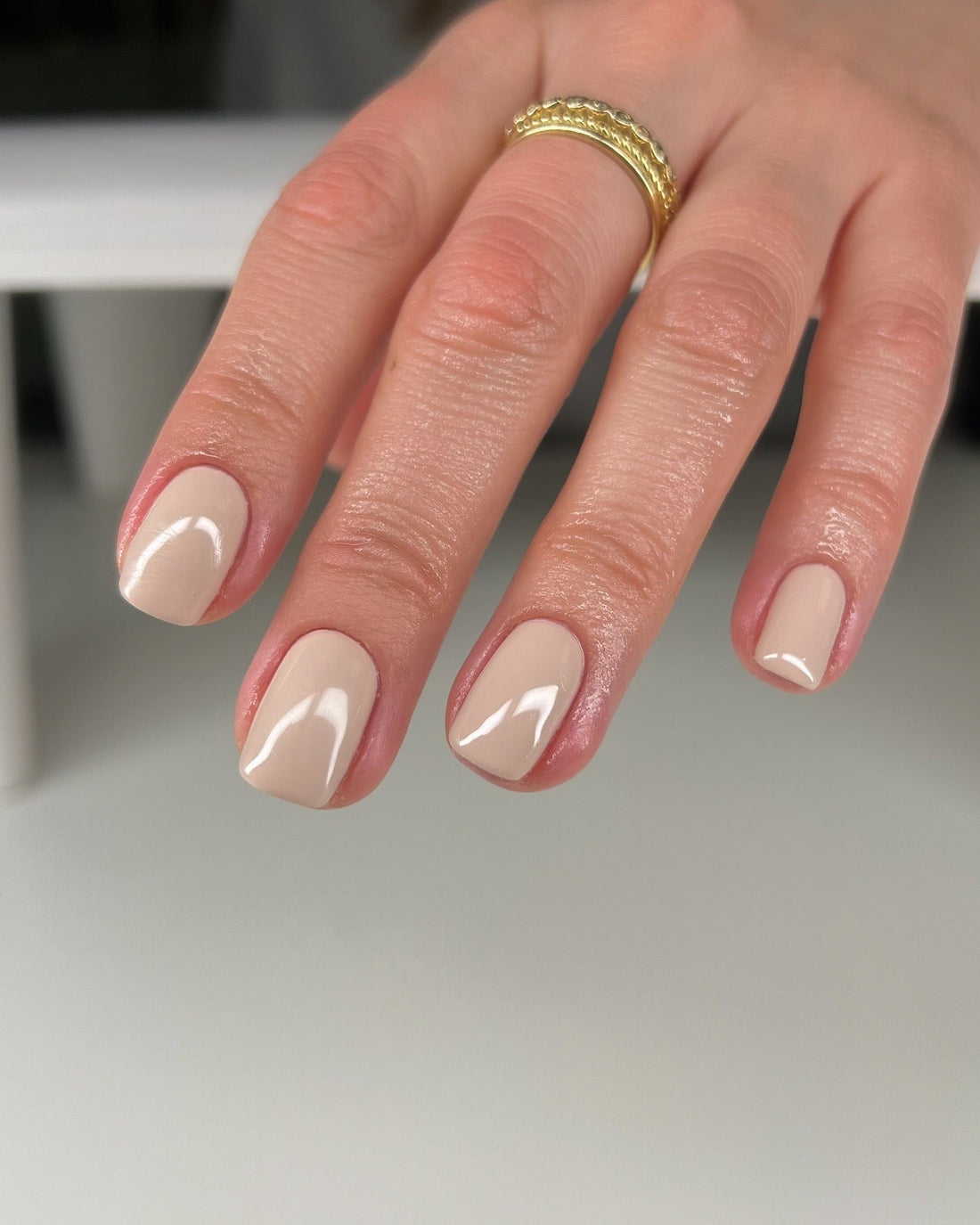 Classic Light Beige Short Square Nails Classic Light Beige Short Square Nails — Neutral Nail Colors