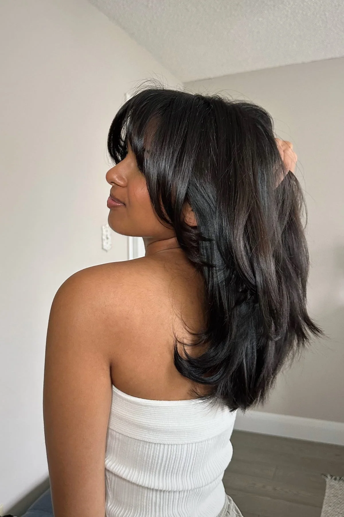 Dark Brown Straight With Face-Framing Layers Dark Brown Straight With Face-Framing Layers — Long Winter Haircuts