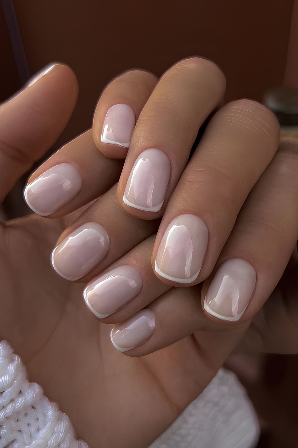 Milky Pink Short Oval French Manicure Milky Pink Short Oval French Manicure — Winter Nail Colors for Women Over 40