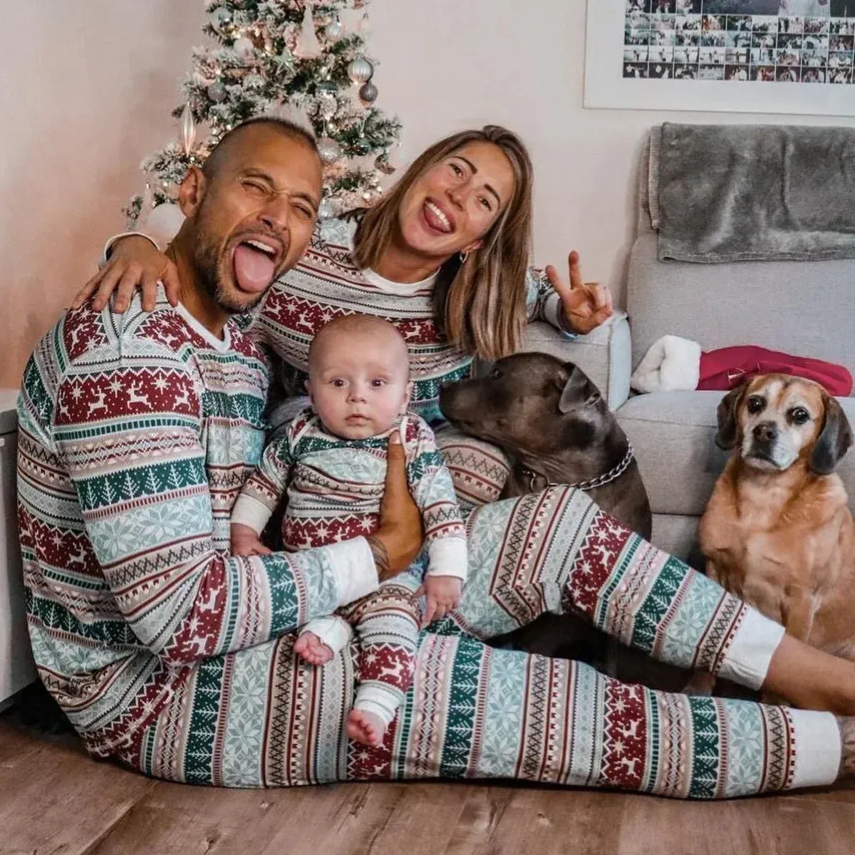 Cozy Fair Isle Pajamas for a Winter Family Photo — Winter Family Photo Outfits