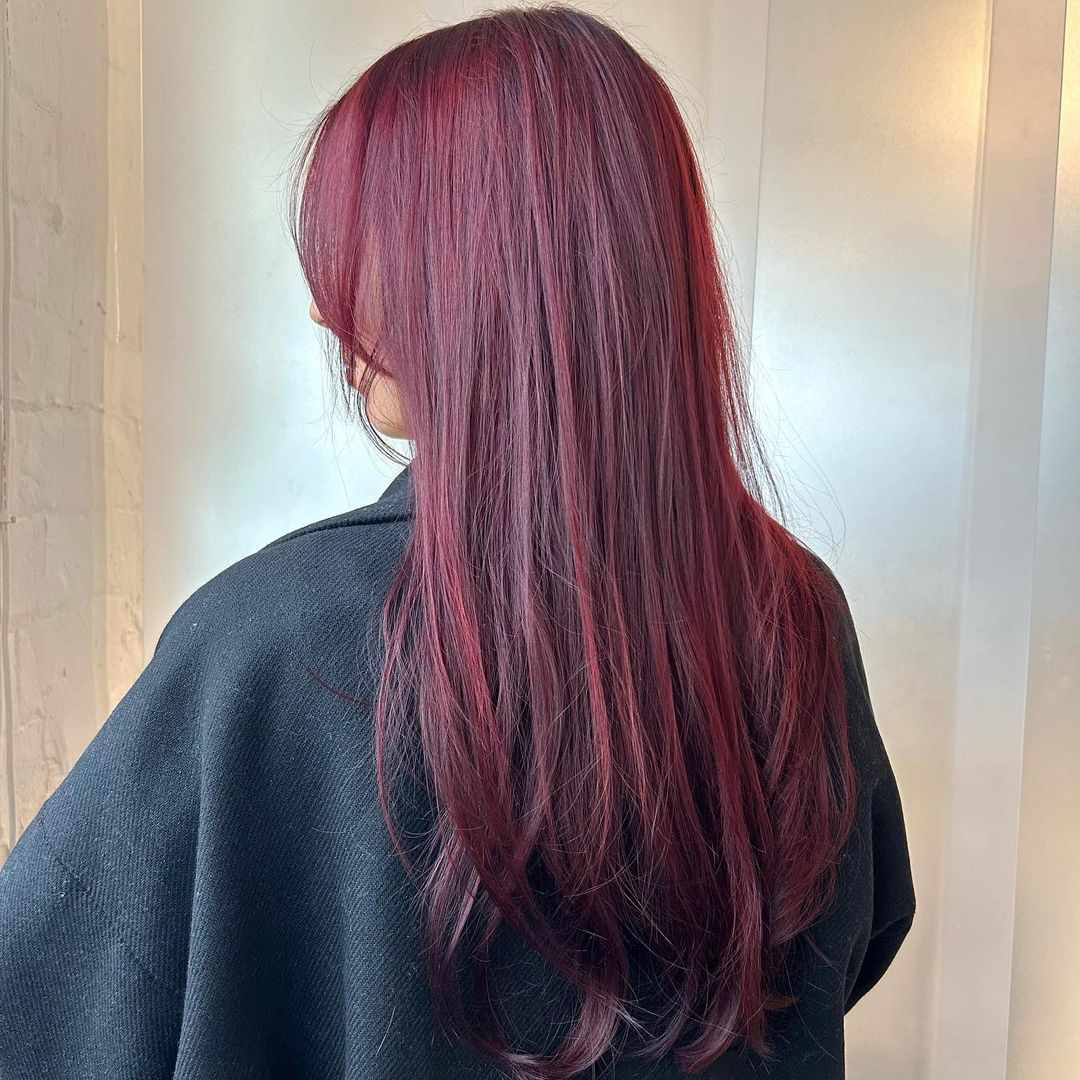 Deep Burgundy with Violet Undertones Deep Burgundy with Violet Undertones — True Winter Hair Color