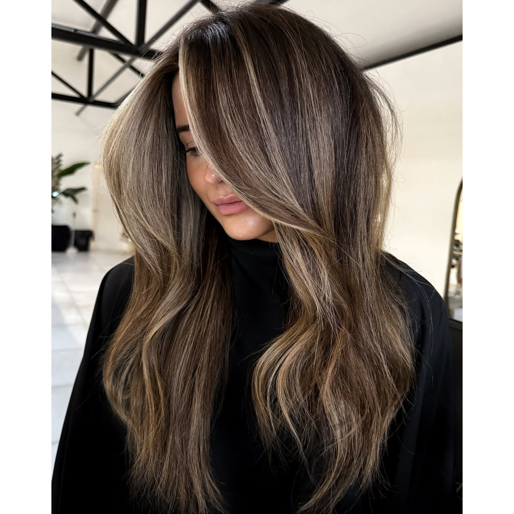 Dark Brown With Caramel Balayage Dark Brown With Caramel Balayage — Reverse Balayage