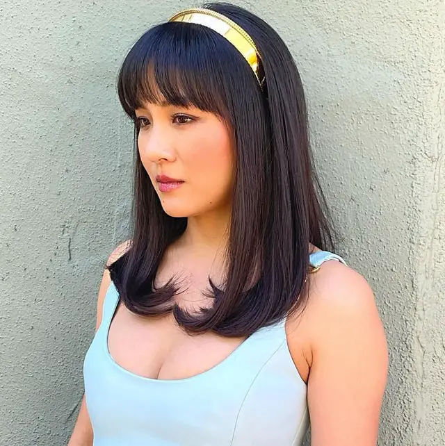 Layered Long Bob with Blunt Bangs Layered Long Bob with Blunt Bangs — Winter Haircuts for Straight Hair