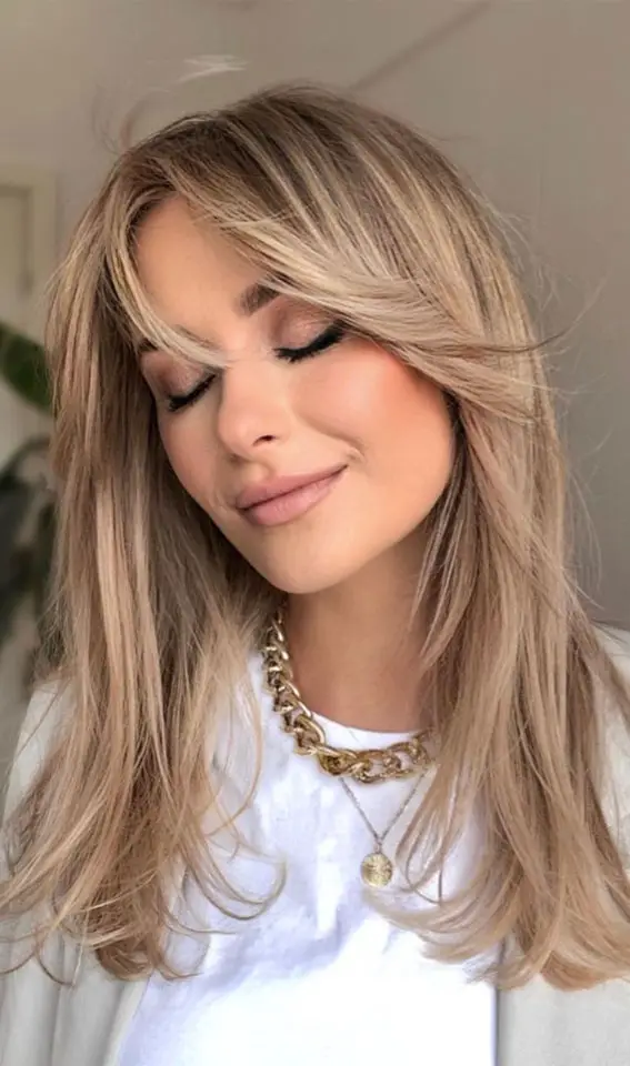 Shoulder-Length Layers With Dirty Blonde and Darker Lowlights Shoulder-Length Layers With Dirty Blonde and Darker Lowlights — Lowlights for Blonde Hair