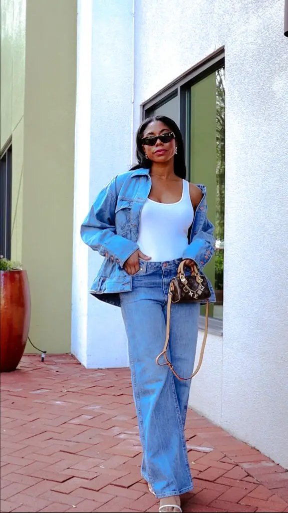 Denim-on-Denim Ease: Wide-Leg Jeans with a Denim Jacket Denim-on-Denim Ease: Wide-Leg Jeans with a Denim Jacket — Winter Outfits with Jeans