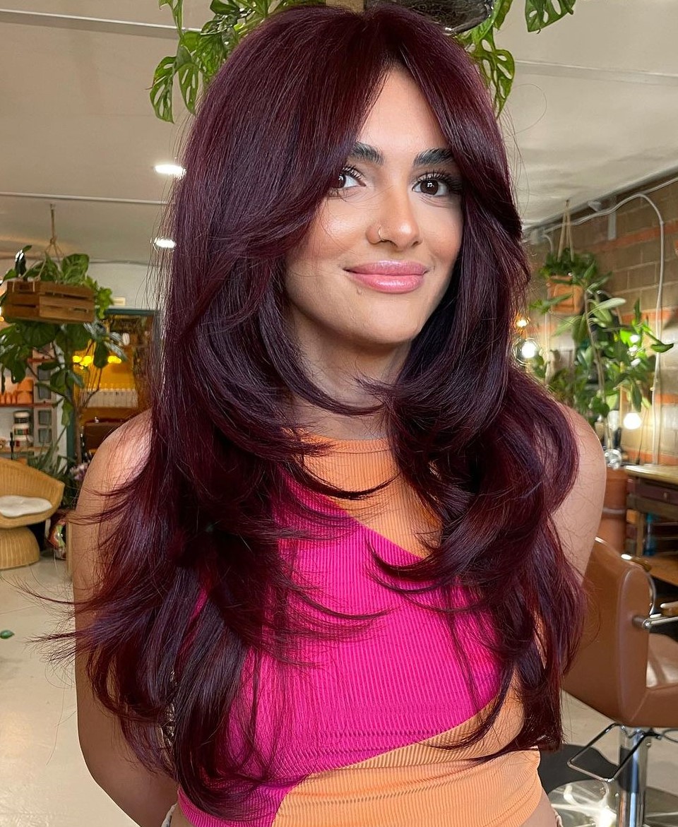 Deep Plum With Cool Undertones — Deep Winter Hair Color