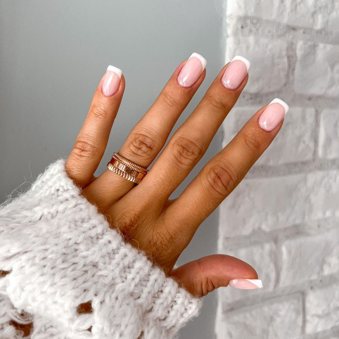 Nude Medium Coffin French Nude Medium Coffin French — French Nail Designs