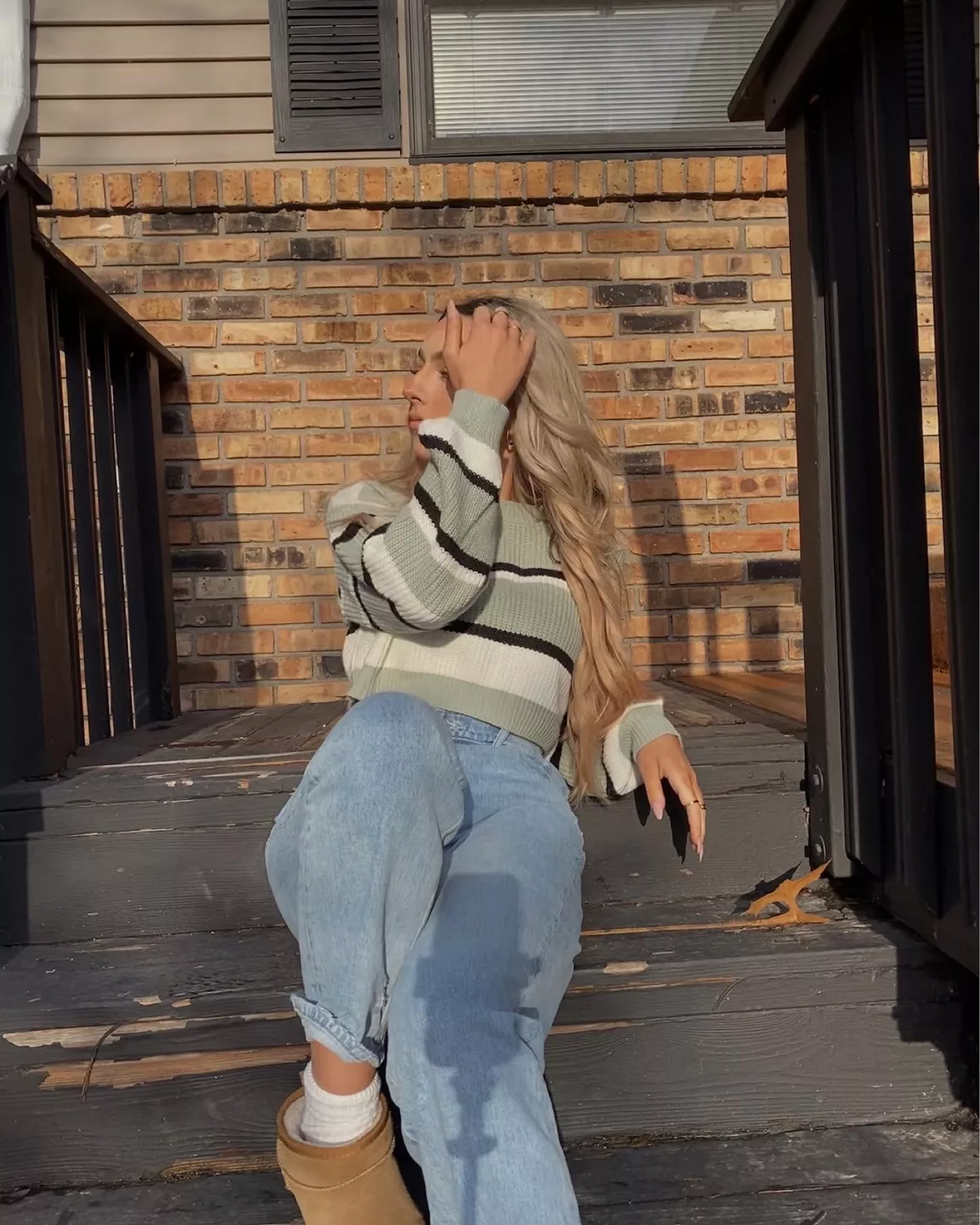 Striped Knit Statement: Cropped Sweater with Wide-Leg Jeans Striped Knit Statement: Cropped Sweater with Wide-Leg Jeans — Aesthetic Winter Outfits