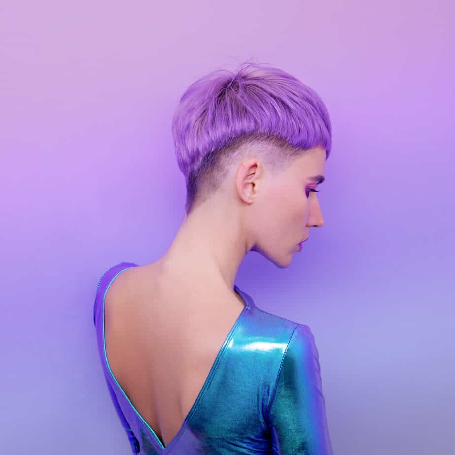 Vibrant Purple Pixie With Undercut Vibrant Purple Pixie With Undercut — Plum Hair Color
