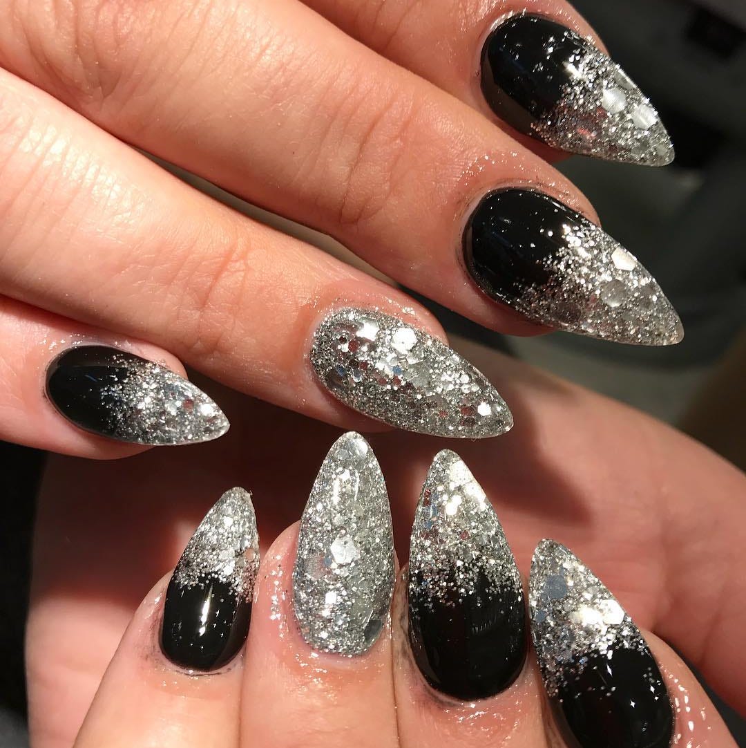 Glitter Gradient Visual Idea — Dark Winter Nails