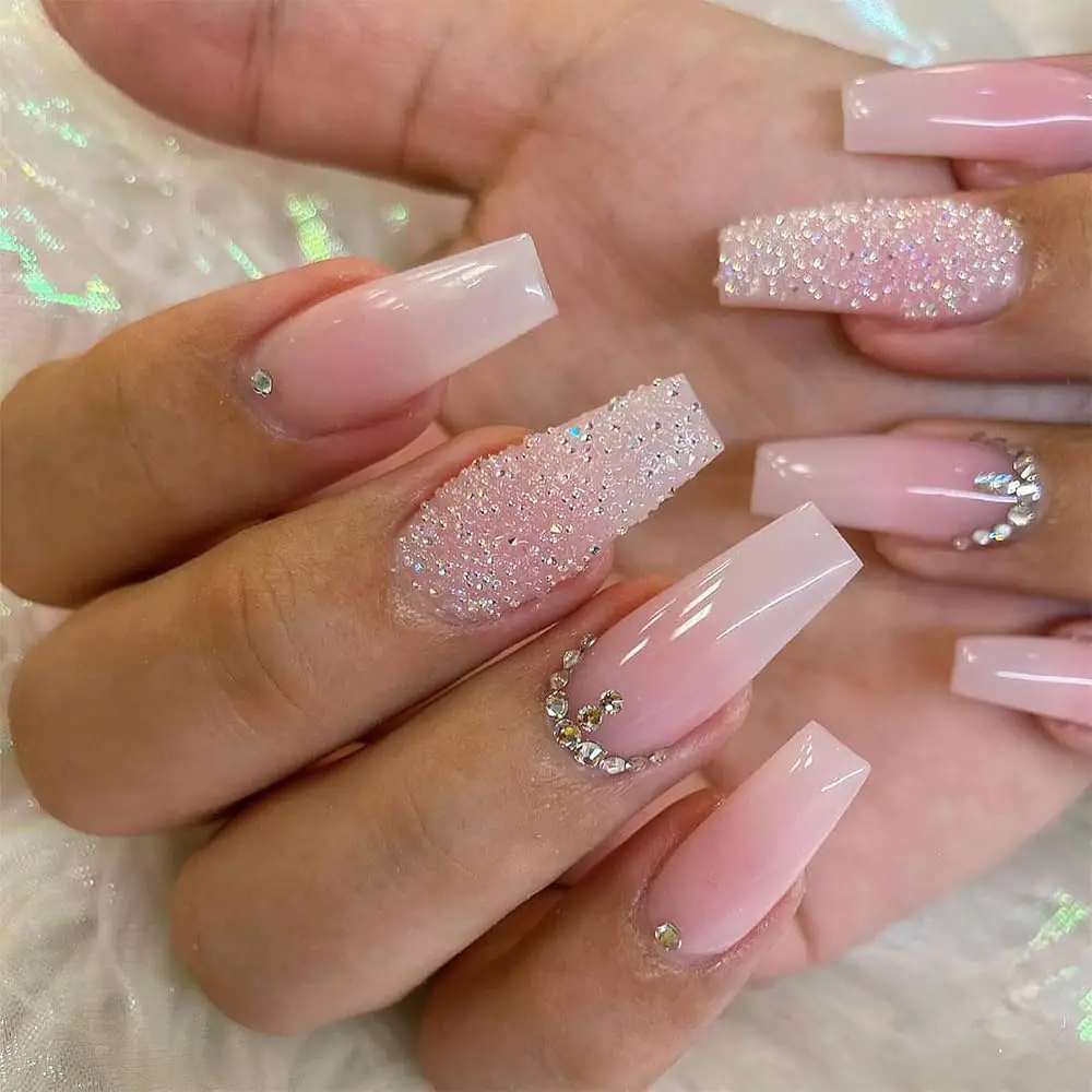 Glossy With Glitter Visual Idea Glossy With Glitter Visual Idea — Ombre Nail Designs