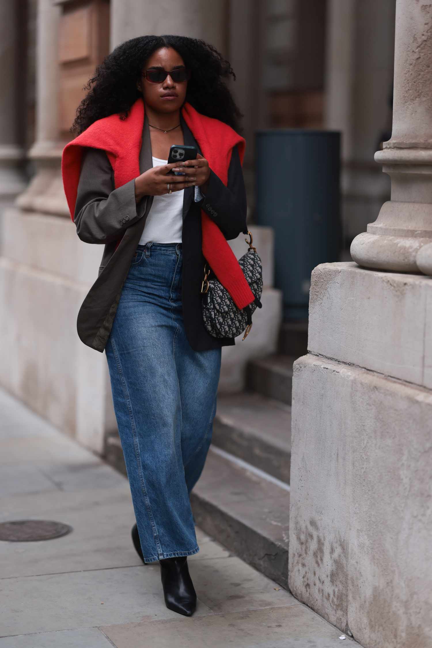 Blazer, Jeans, and a Red Scarf: Casual Winter Polish Blazer, Jeans, and a Red Scarf: Casual Winter Polish — Minimalist Winter Outfits