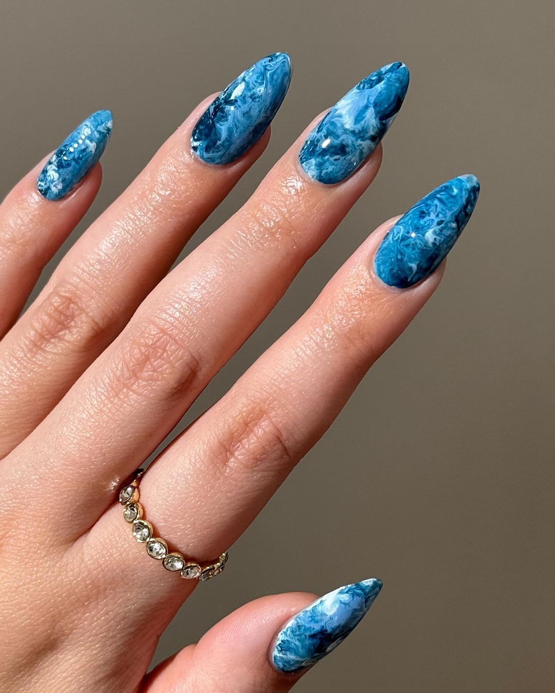 Blue and White Marble Stiletto Nails Blue and White Marble Stiletto Nails — Icy Blue Nails