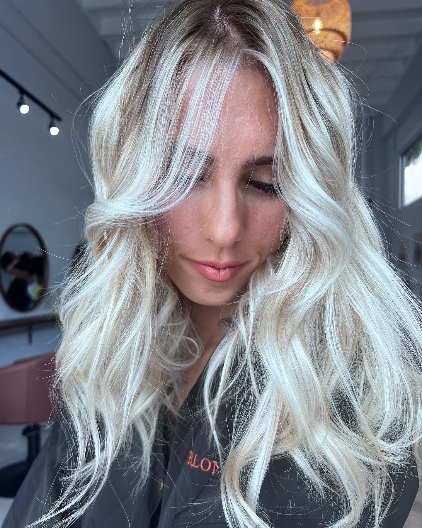 Mid-Back Icy Blonde With Face-Framing Highlights Mid-Back Icy Blonde With Face-Framing Highlights — Icy Blonde Hair