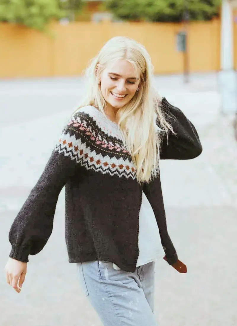 Fair Isle with Balloon Sleeves and Light Wash Jeans Fair Isle with Balloon Sleeves and Light Wash Jeans — Fair Isle Sweater Outfits
