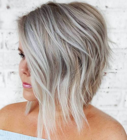 Ash Blonde Bob With Root Shadow Ash Blonde Bob With Root Shadow — Winter Hair Colors for Plus Size Women