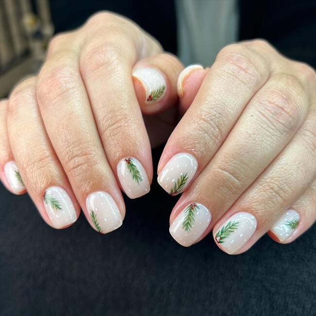 Winter Holiday Visual Idea Winter Holiday Visual Idea — Short Winter Acrylic Nails