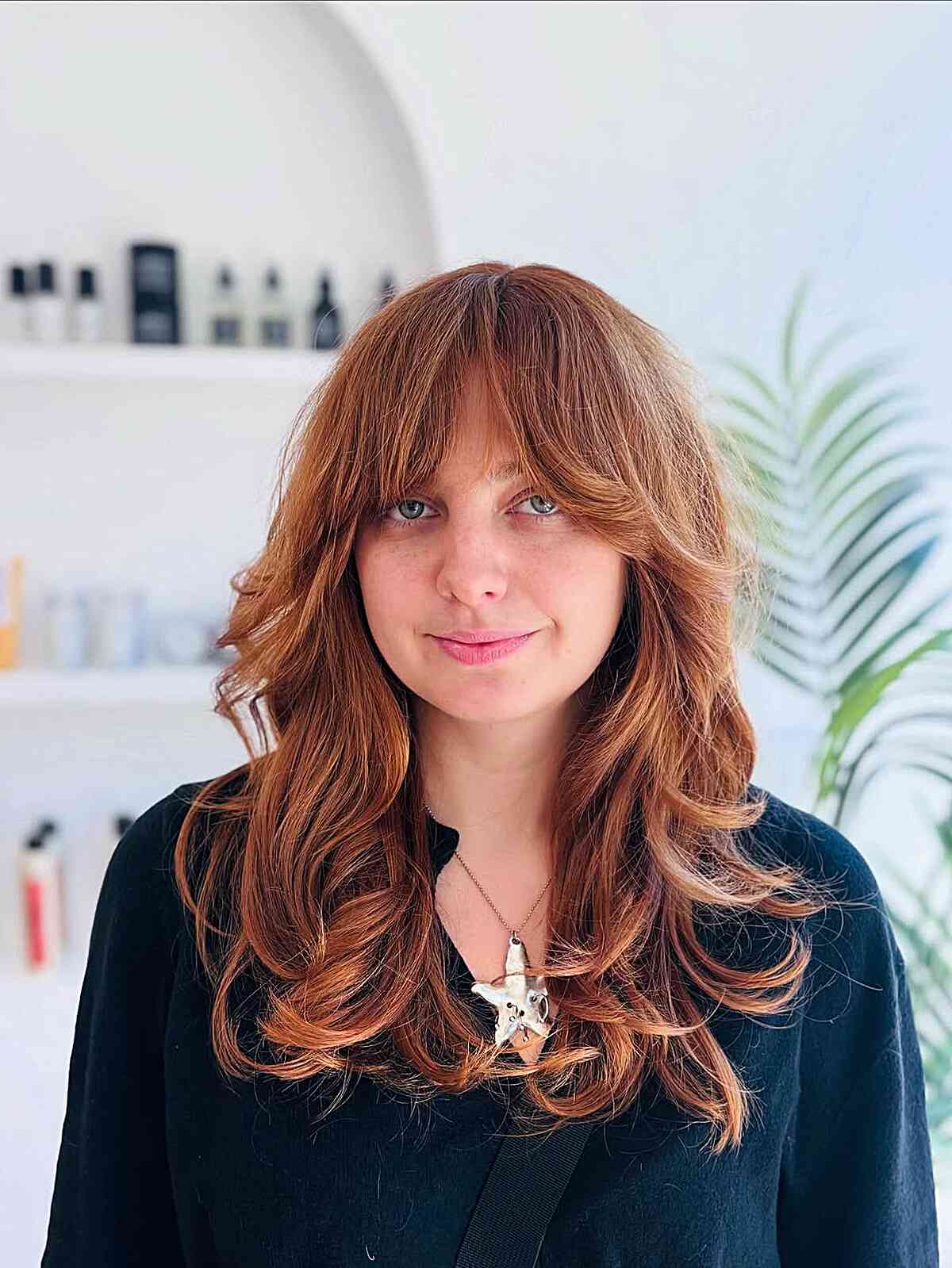 Mid-Back Layers With Vibrant Copper Mid-Back Layers With Vibrant Copper — Winter Haircuts for Wavy Hair