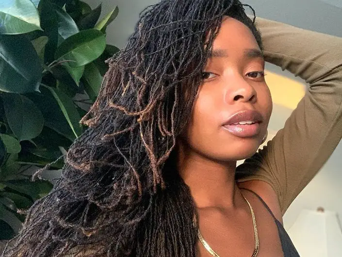 Fine Coily Micro Locs, Loose and Natural Fine Coily Micro Locs, Loose and Natural — Winter Loc Styles