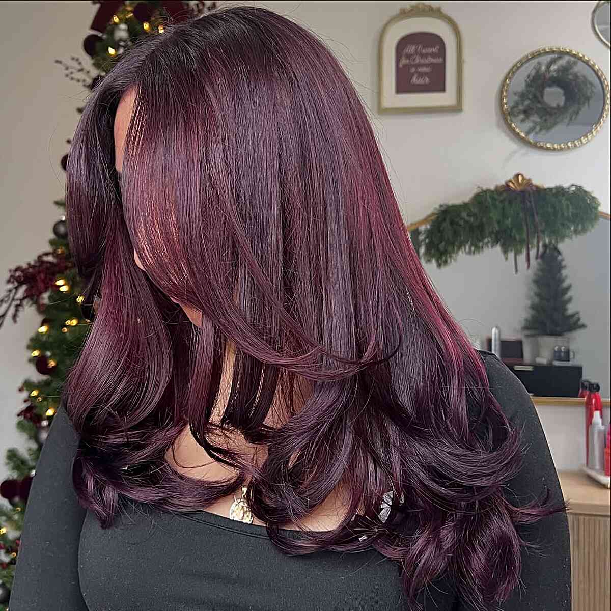 Deep Plum With Red-Violet Undertones Deep Plum With Red-Violet Undertones — Plum Hair Color