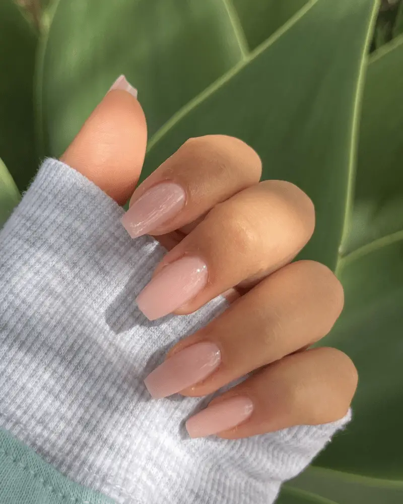 Glossy Sheer Nude Pink Coffin Nails Glossy Sheer Nude Pink Coffin Nails — Classy Simple Nail Designs