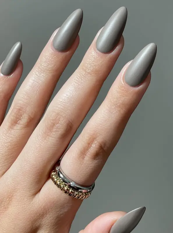 Sophisticated Matte Taupe Stilettos Sophisticated Matte Taupe Stilettos — Winter Stiletto Nails