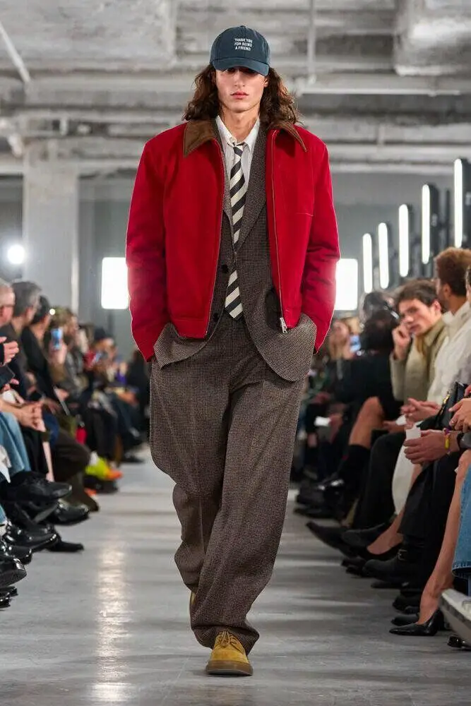 Runway Boldness: Bomber Jacket Over Tweed Suit Runway Boldness: Bomber Jacket Over Tweed Suit — Winter Outfits for Men