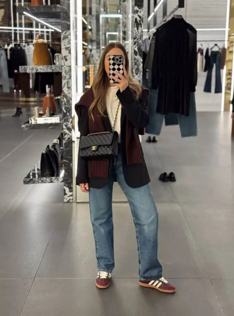 Black Blazer and Burgundy Sneakers for Urban Casual Black Blazer and Burgundy Sneakers for Urban Casual — Las Vegas Winter Outfits