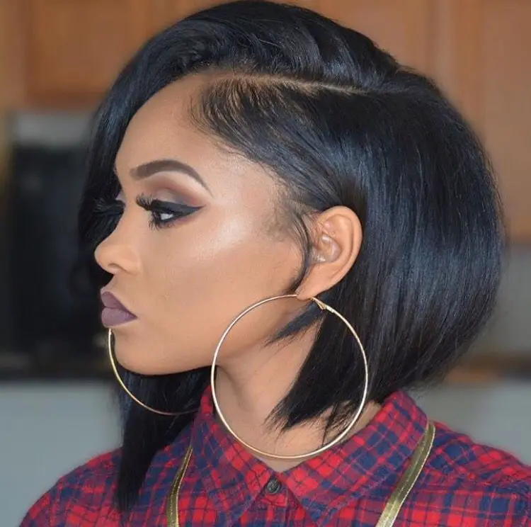 Sleek Blunt Bob With Side Bangs Sleek Blunt Bob With Side Bangs — Winter Hairstyles for Black Women