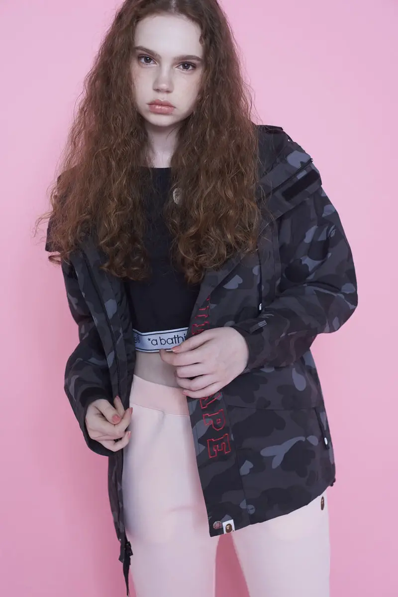 Camouflage Print Jacket with Pink Sweatpants — Winter Streetwear Outfits