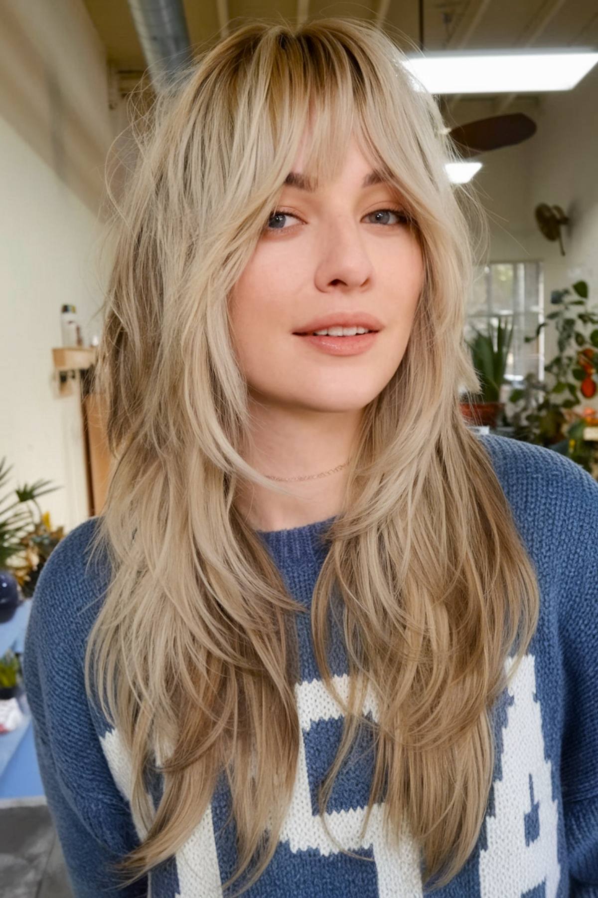 Ash Blonde Shag With Choppy Layers Ash Blonde Shag With Choppy Layers — Winter Shag Haircuts