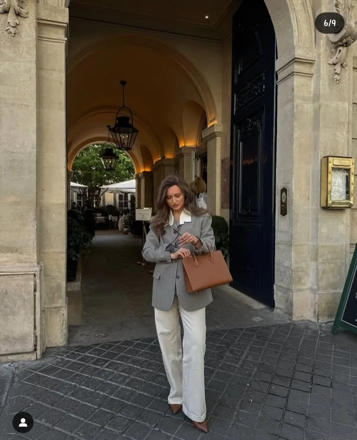 Sharp Business Casual: Grey Blazer with White Shirt and Trousers — Old Money Winter Outfits