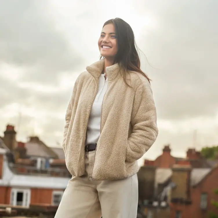 Create a Cozy Vibe with a Fluffy Beige Fleece and Belted Waist — Fleece Jacket Outfits