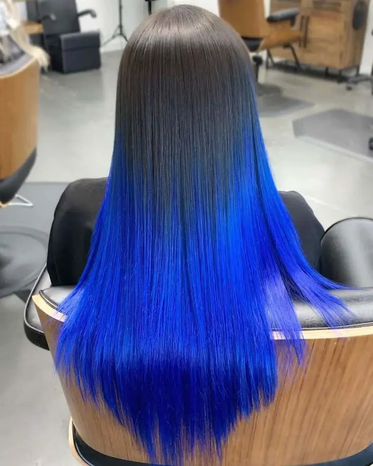 Mid-Back Blue Black Ombre Mid-Back Blue Black Ombre — Blue Black Hair