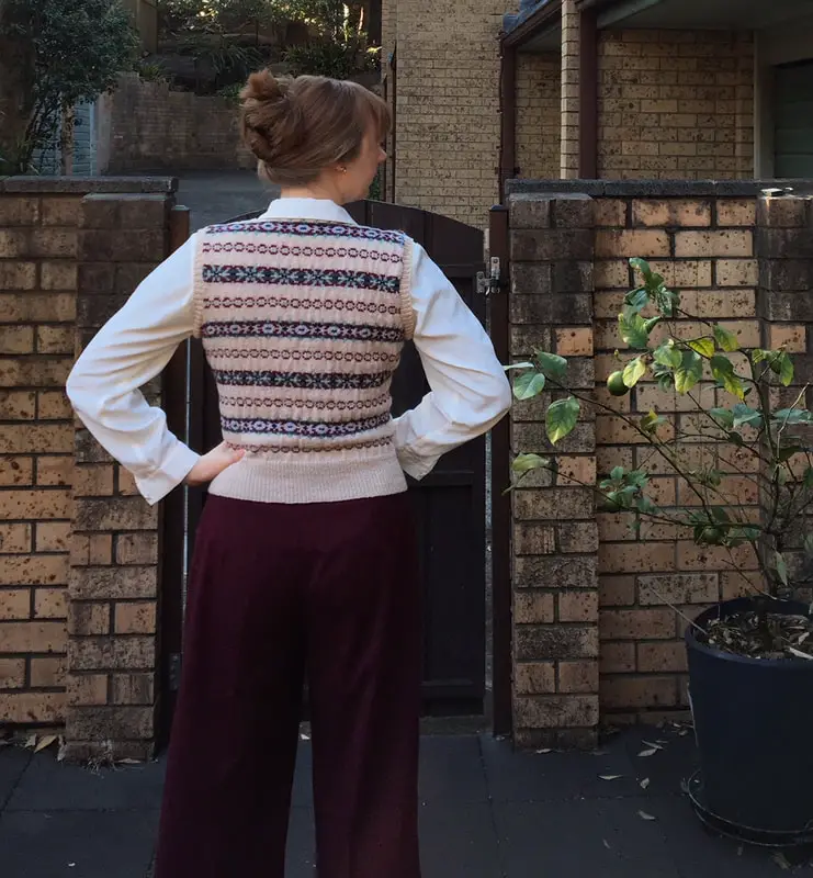 Fair Isle Vest with Wide-Leg Trousers Fair Isle Vest with Wide-Leg Trousers — Fair Isle Sweater Outfits