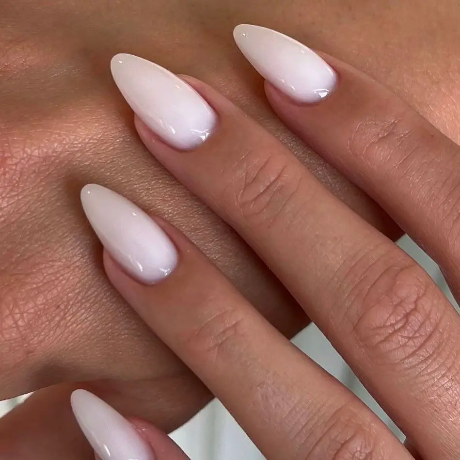None Visual Idea — Milky White Nails