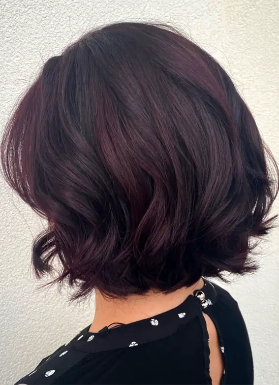 Textured Bob In Plum Cherry Textured Bob In Plum Cherry — Cherry Cola Hair Color