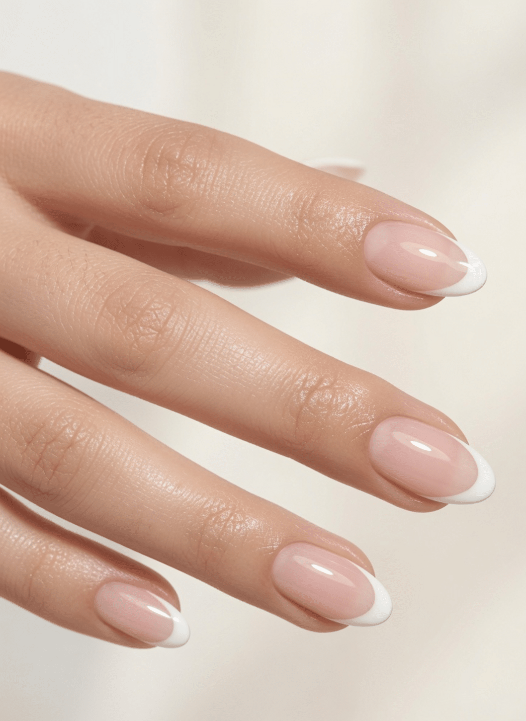 Medium Oval Classic White French Medium Oval Classic White French — French Nail Designs