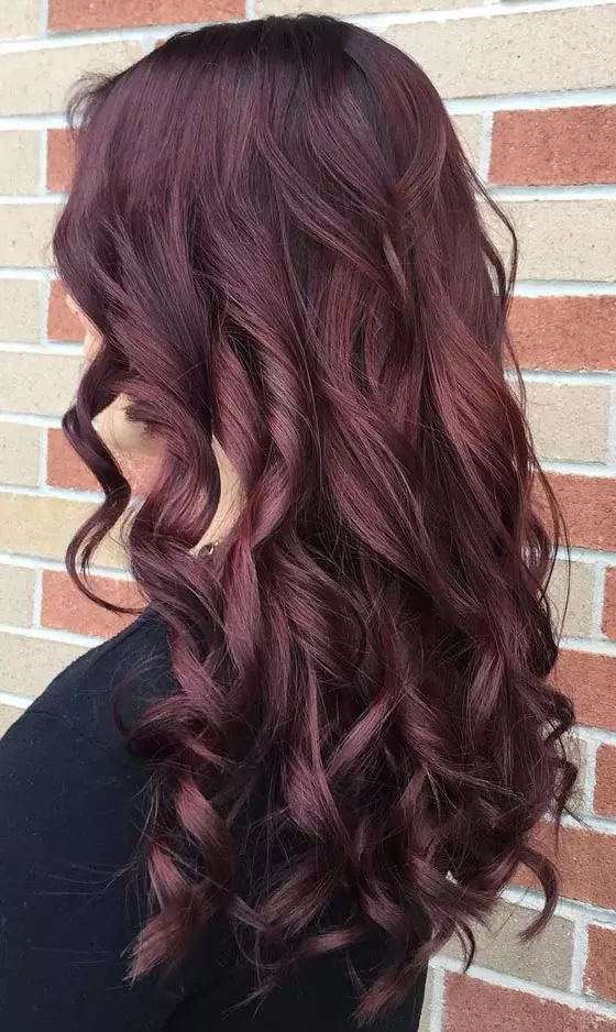 Long Deep Mahogany With Berry Undertones Long Deep Mahogany With Berry Undertones — Mahogany Hair Color