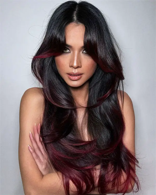 Shoulder Visual Idea Shoulder Visual Idea — Burgundy Hair Color