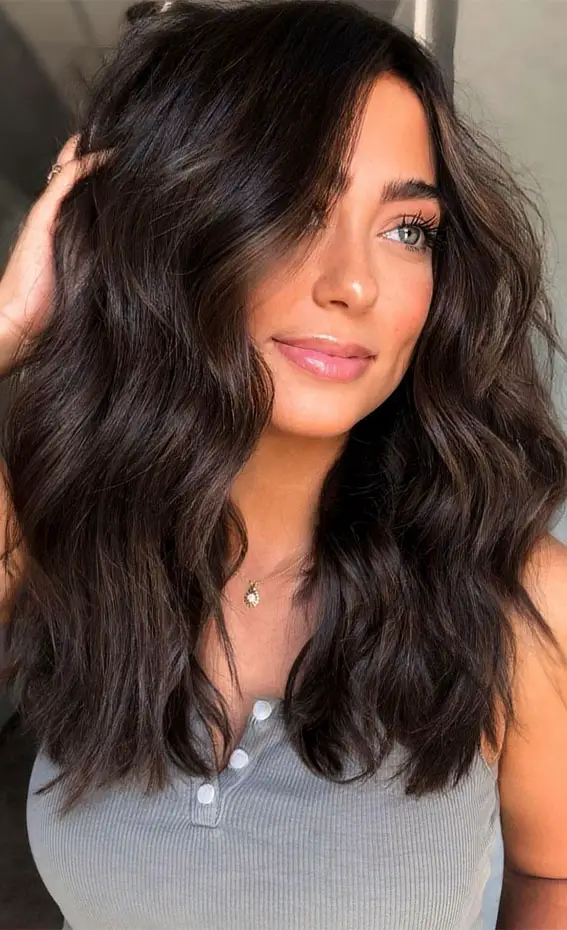 Dark Brown With Caramel Highlights Dark Brown With Caramel Highlights — Dark Winter Hair Colors