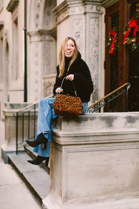 Textured Black Jacket with Blue Jeans and Leopard Print Bag Textured Black Jacket with Blue Jeans and Leopard Print Bag — December Outfits