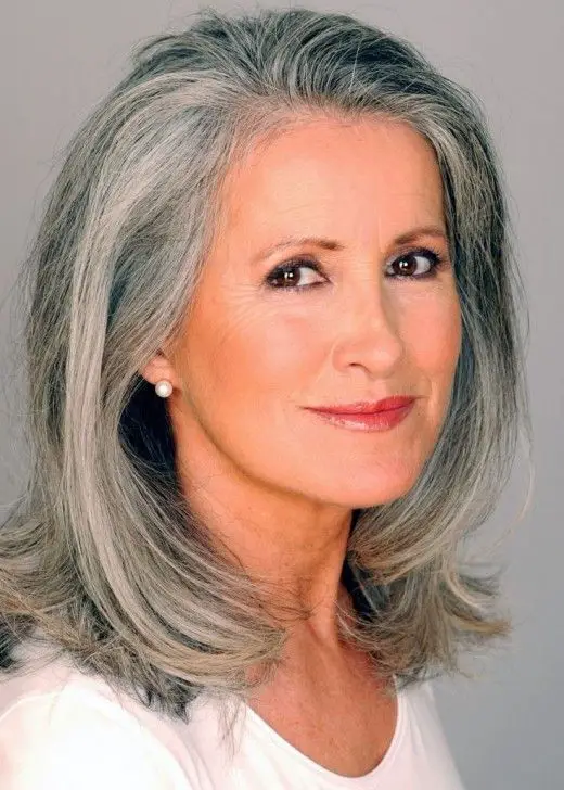 Natural Silver Grey Long Bob Natural Silver Grey Long Bob — Winter Hair Colors for Women Over 60