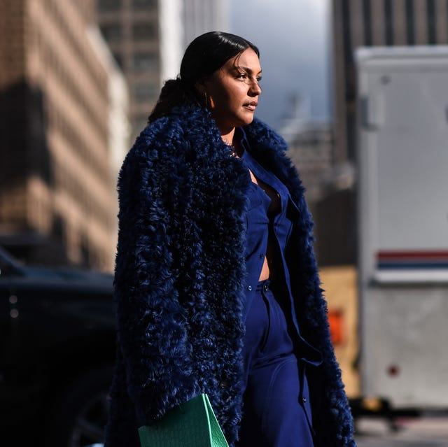 Sophisticated Navy Faux Fur Coat and Wide-Leg Set Sophisticated Navy Faux Fur Coat and Wide-Leg Set — Winter Outfits for Plus Size Women