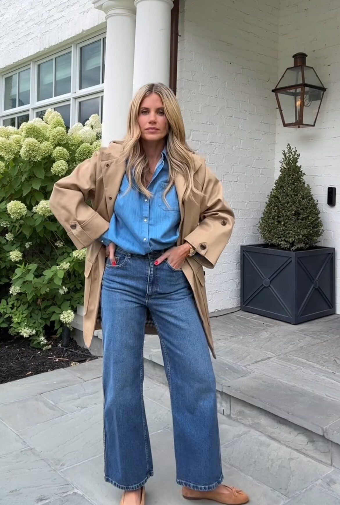 Classic Tan Trench Coat over Denim for Effortless Style — Fall to Winter Outfits