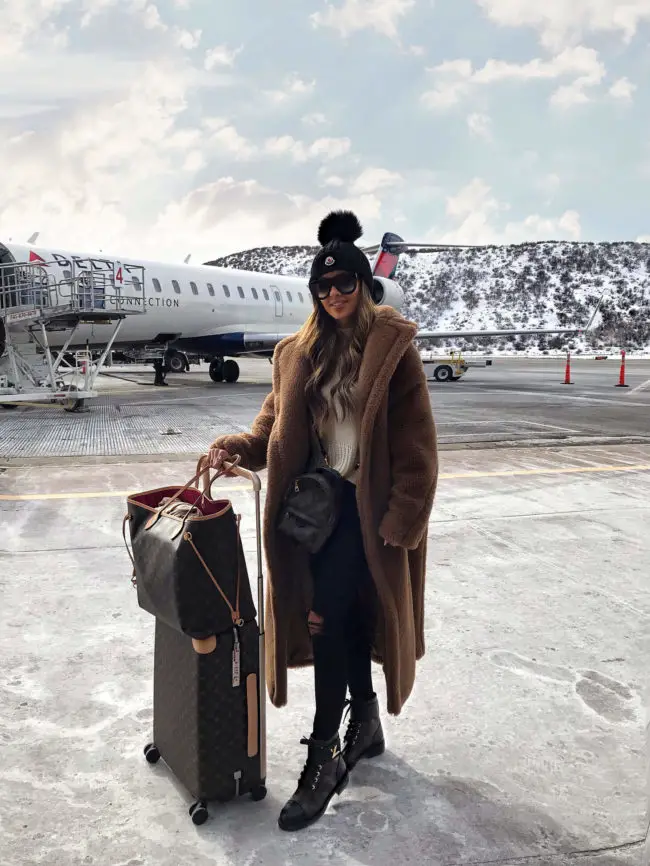 Teddy Coat and Combat Boots for Urban Winter Travel — Winter Travel Outfits