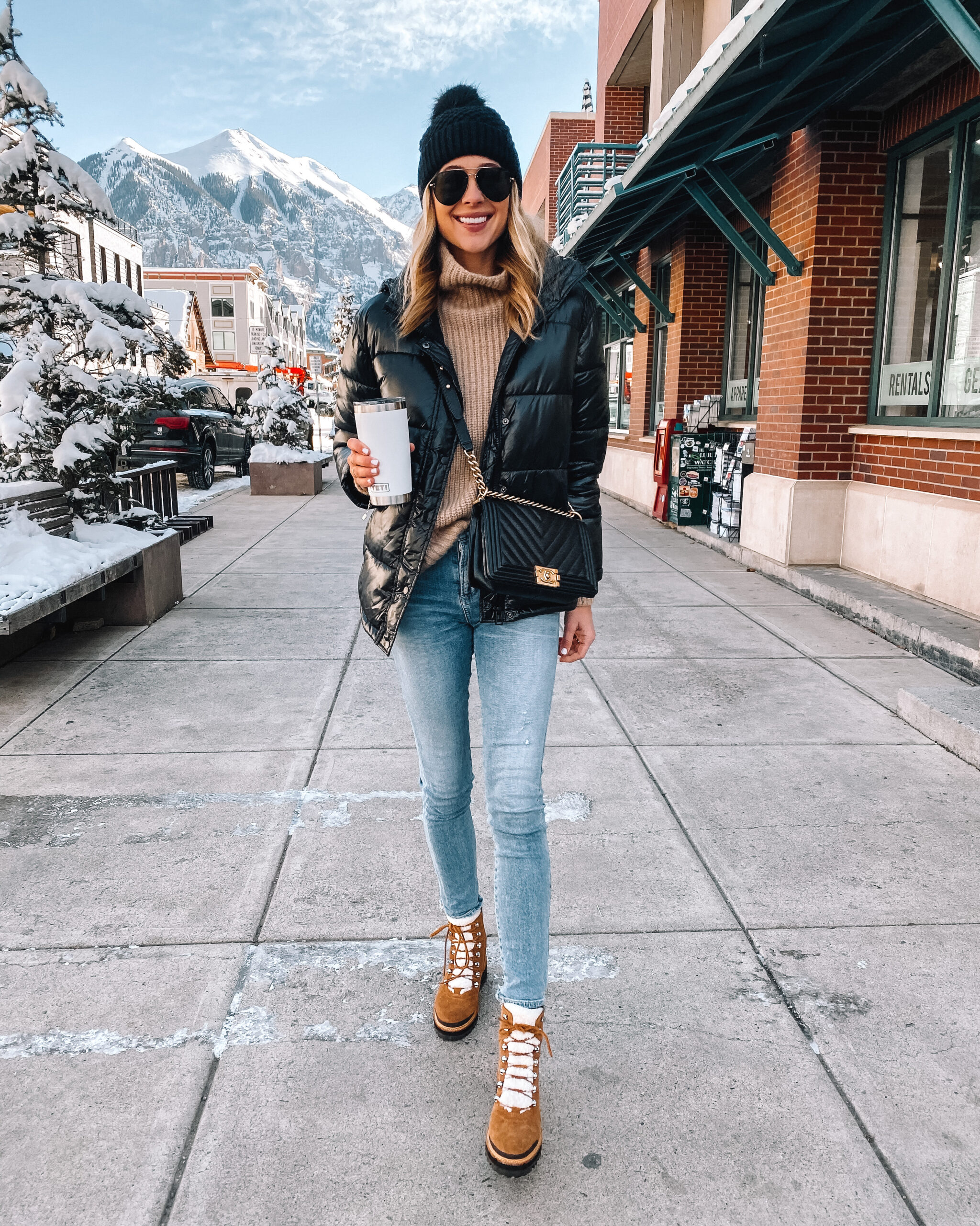 Long Camel Coat and Leather Pants for Chic Winter Travel — Winter Travel Outfits
