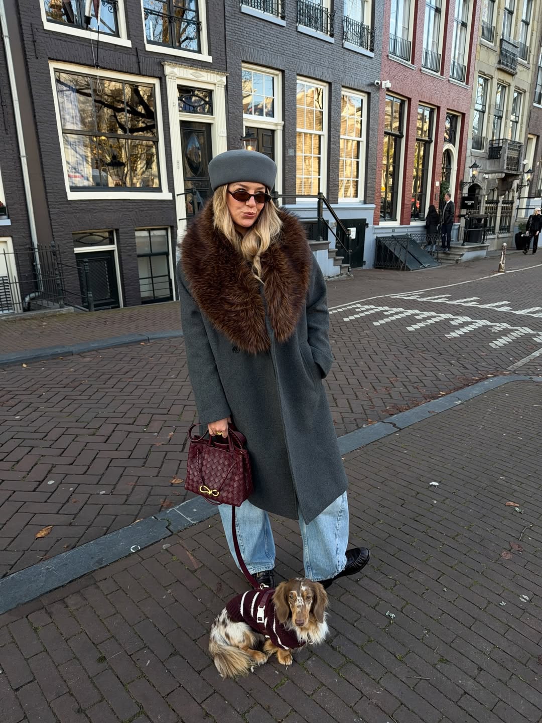 Grey Wool Coat and Beret for European Travel — Winter Travel Outfits