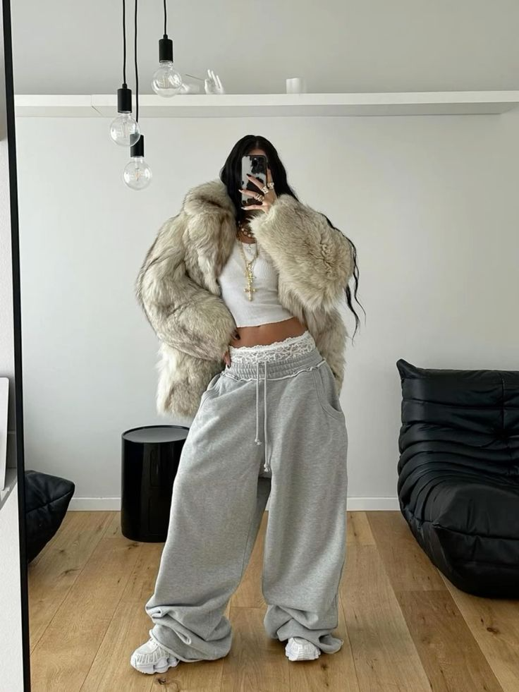 Sleek Monochrome: Long Wool Coat and Leather Pants Sleek Monochrome: Long Wool Coat and Leather Pants — Baddie Winter Outfits